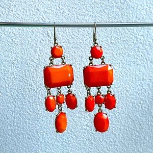 Vibrant orange chandelier earrings